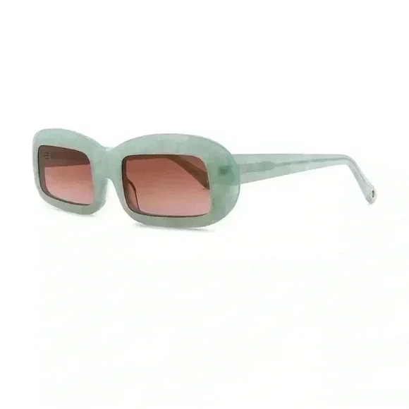 NIB Cult Gaia Terra Rectangular Frame Sunglasses Surf Green - Picture 3 of 5